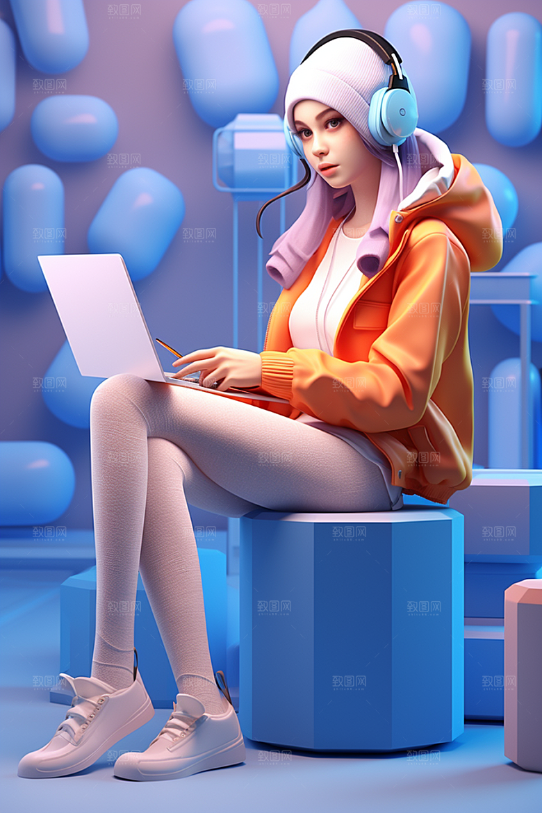 设计师卡通立体模型