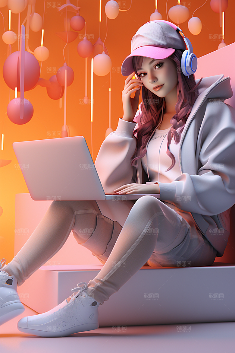 设计师工作创作模型