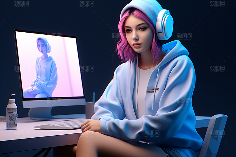 设计师工作创作模型