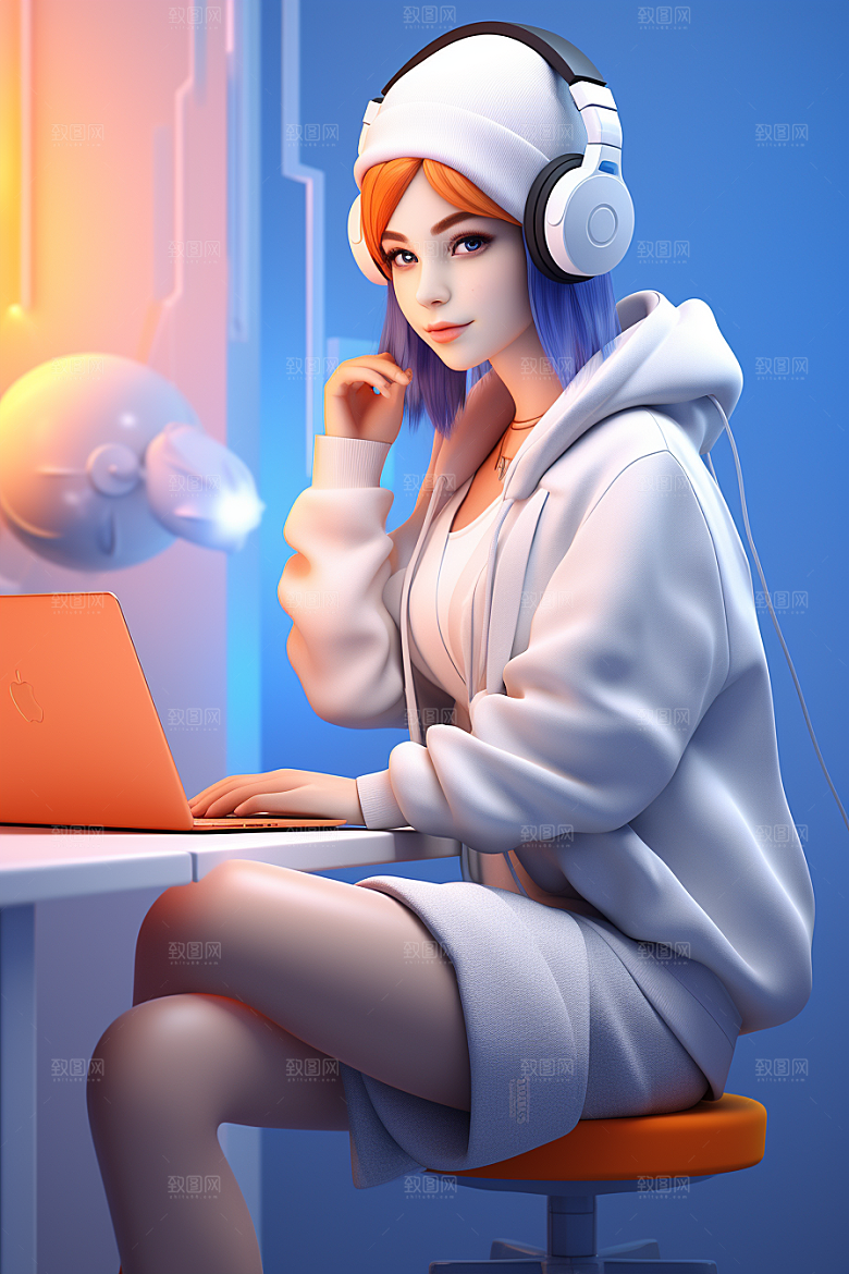 设计师创作时尚模型