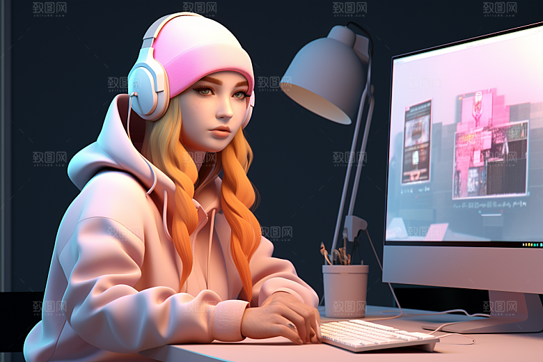 设计师工作创作模型