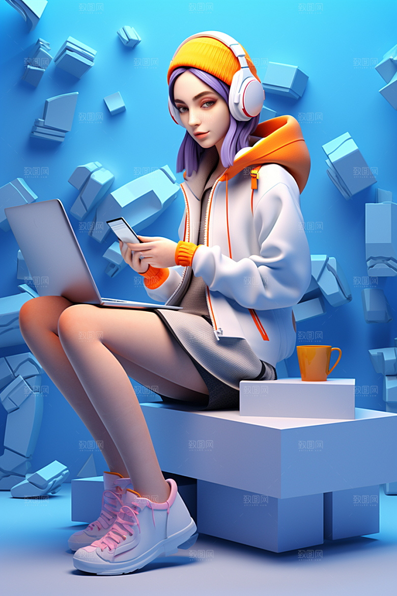 设计师立体形象模型