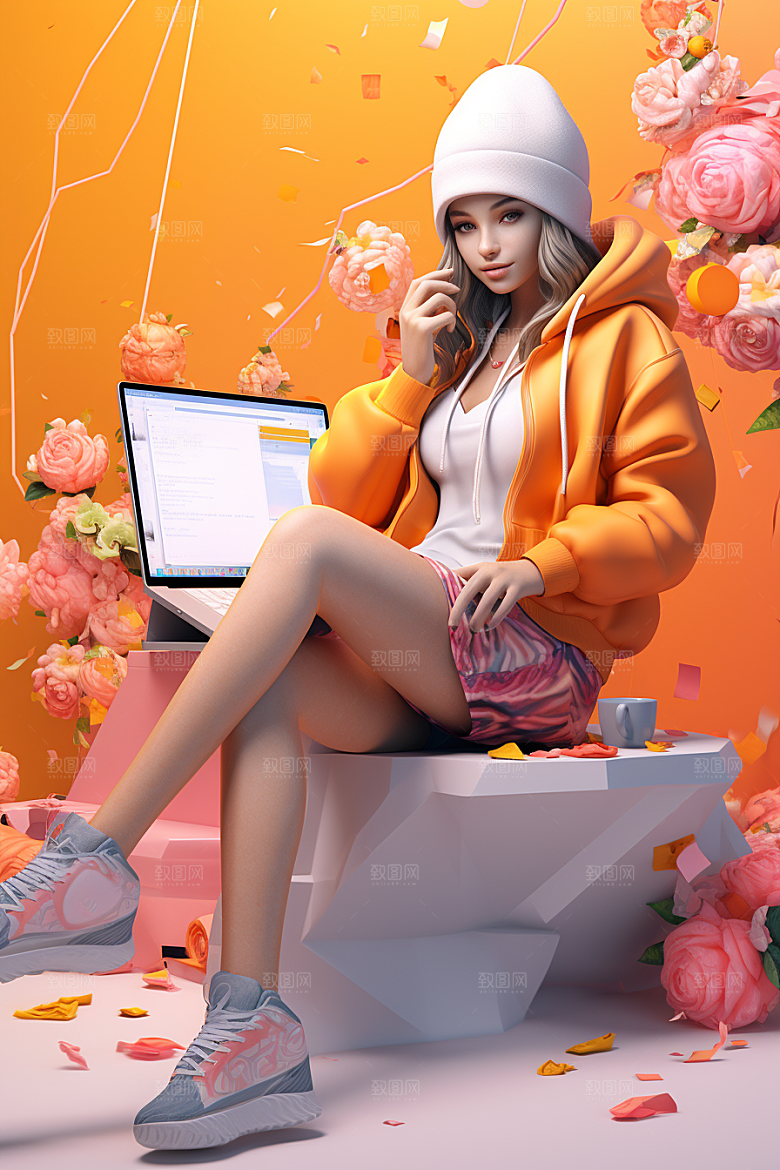 设计师工作人物模型