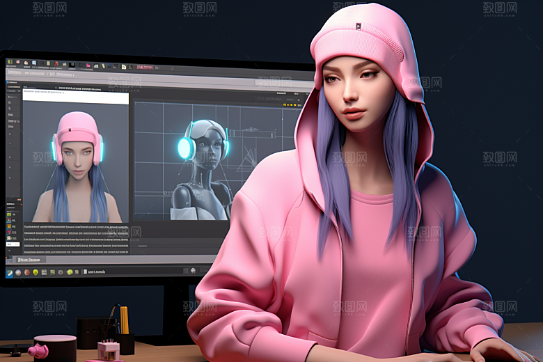 设计师3D卡通模型