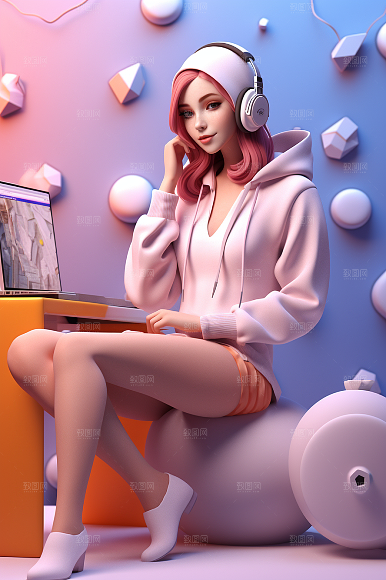 设计师3D形象模型