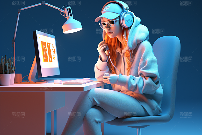 设计师人物卡通模型