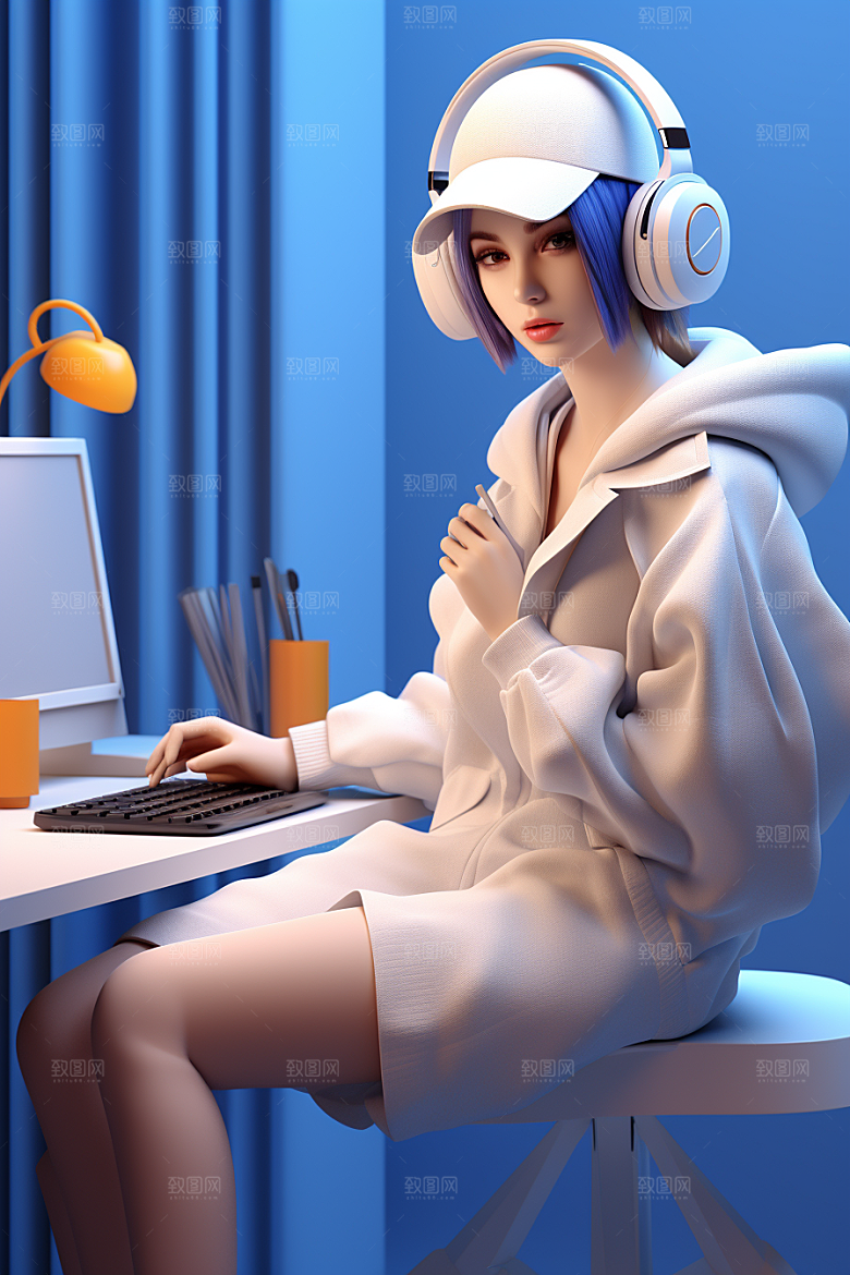 设计师时尚3D模型