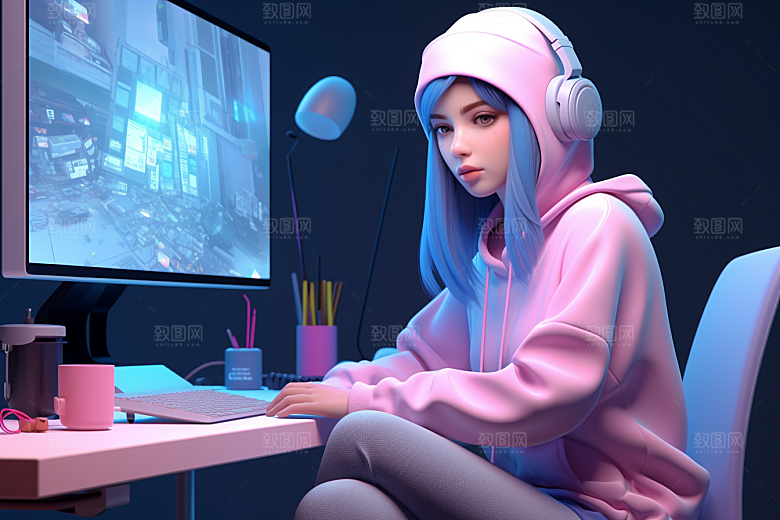 设计师人物卡通模型