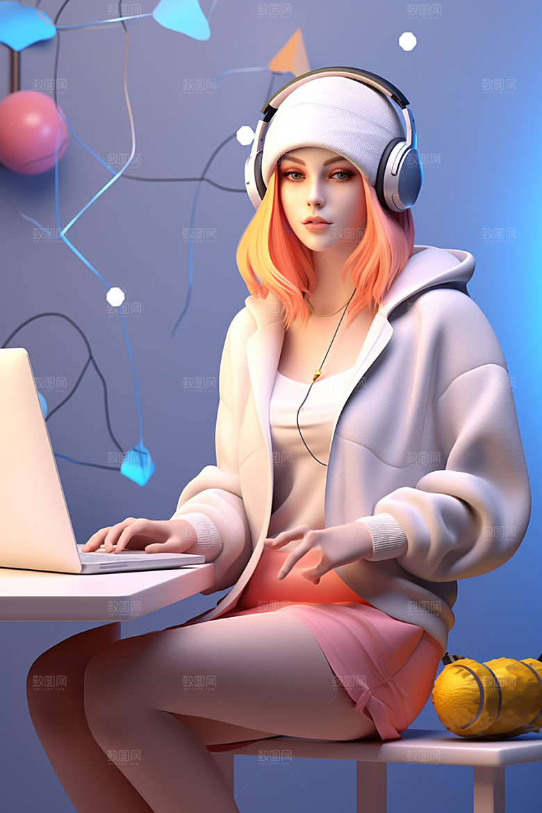 设计师创作卡通模型