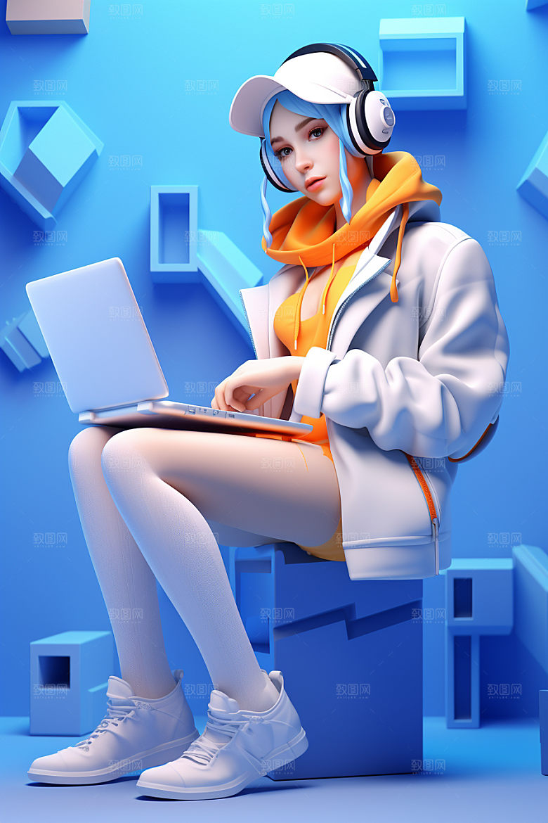 设计师工作3D模型