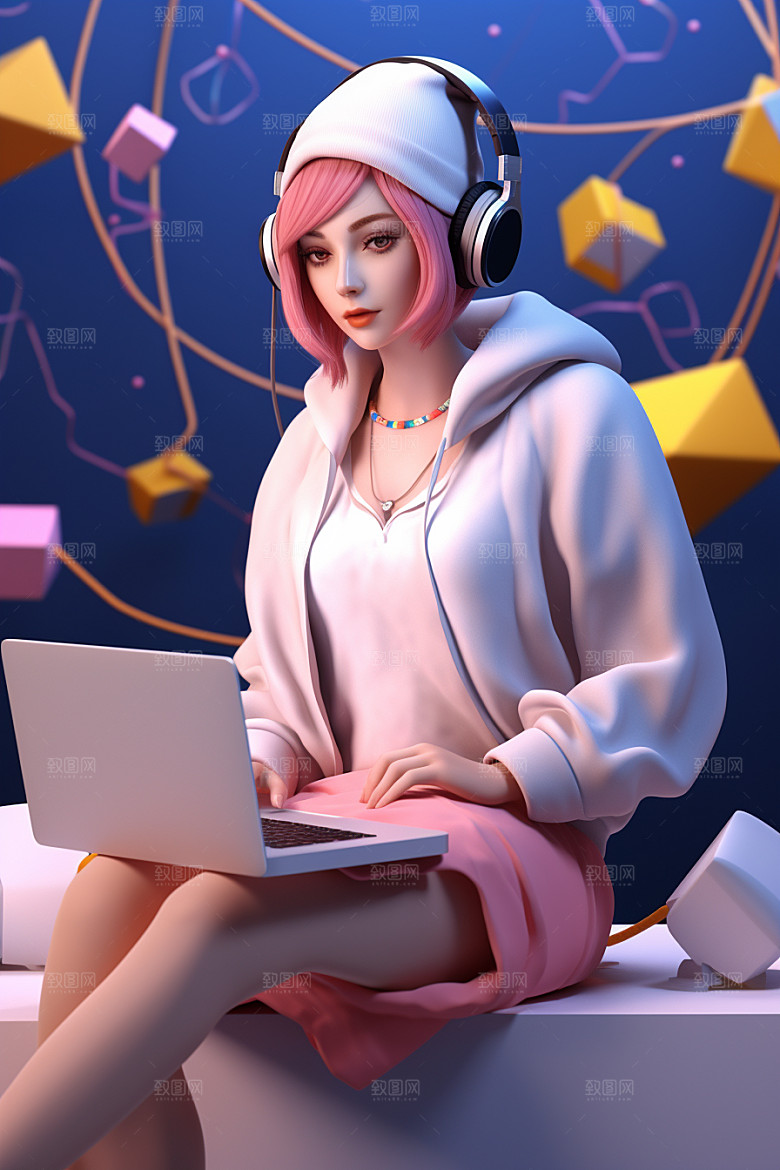 设计师立体潮流模型