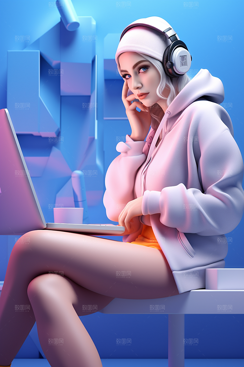 设计师人物工作模型