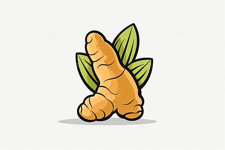 新鲜生姜保健健康插画