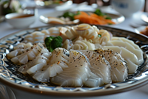 日料生鱼片冰箱美食摄影图