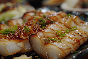 日料生鱼片新鲜鱼肉摄影图