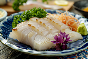 日料生鱼片鱼生食材摄影图