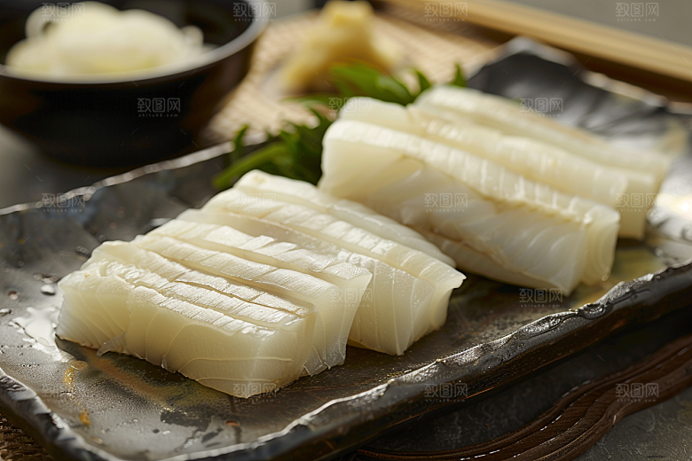日料生鱼片冰箱食材摄影图