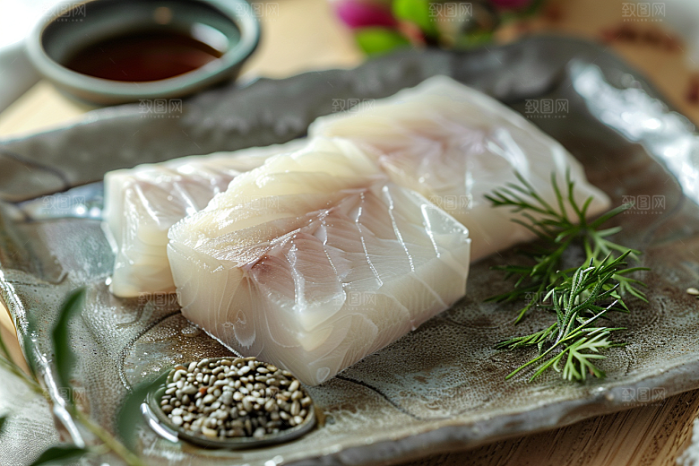 日料生鱼片冰箱新鲜摄影图
