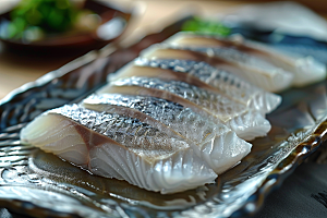 日料生鱼片新鲜鱼肉摄影图