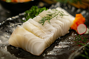 日料生鱼片鱼生冰箱摄影图