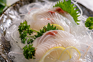 日料生鱼片鱼肉新鲜摄影图