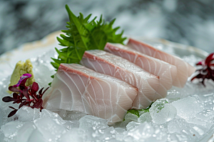日料生鱼片刺身鱼肉摄影图