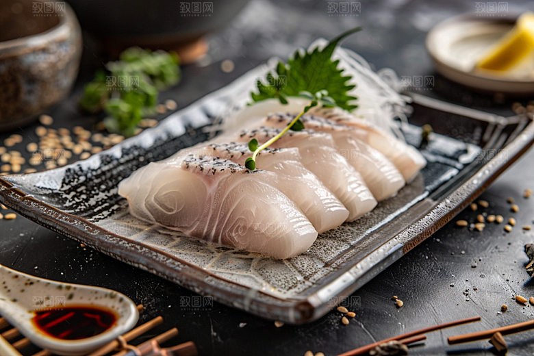 日料生鱼片高清冰箱摄影图