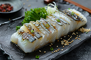 日料生鱼片新鲜美味摄影图