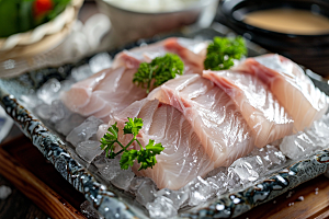 日料生鱼片刺身冰箱摄影图