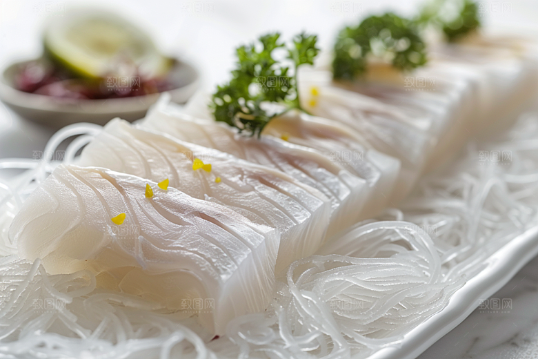 日料生鱼片美食食材摄影图