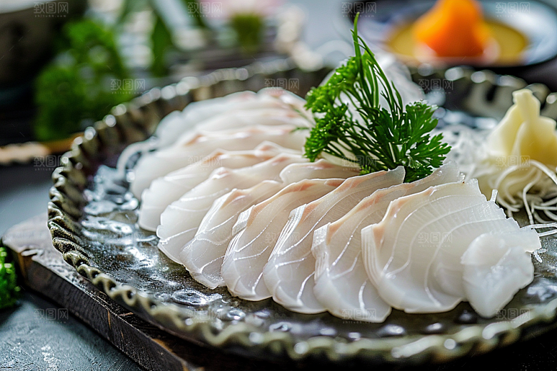 日料生鱼片鱼生刺身摄影图