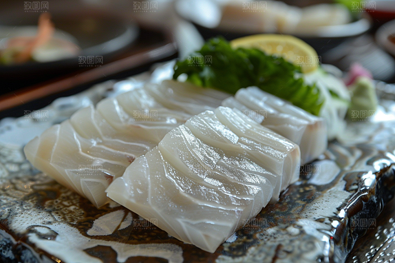 日料生鱼片冰箱新鲜摄影图