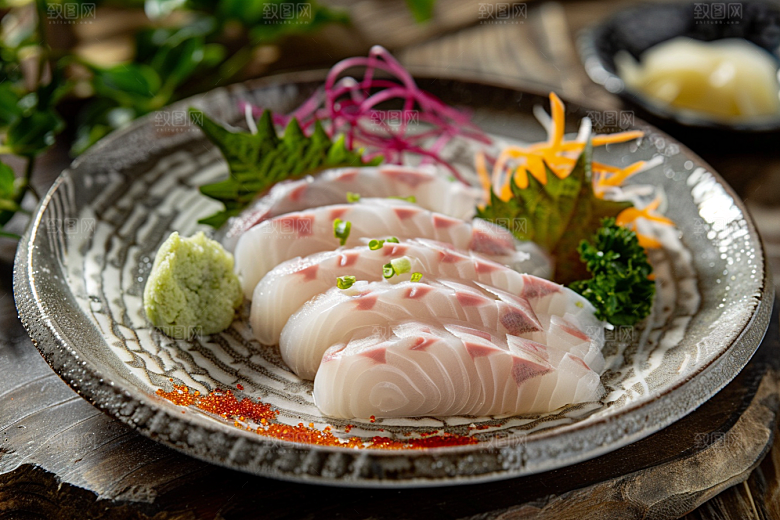 日料生鱼片冰箱食材摄影图