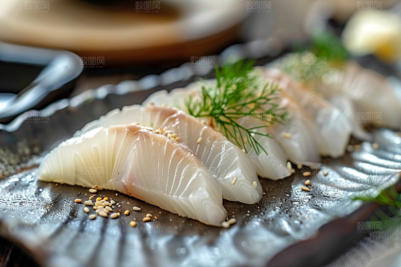 日料生鱼片鱼肉冰箱摄影图