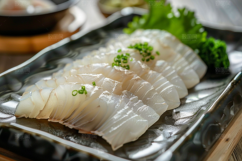 日料生鱼片鱼生食材摄影图