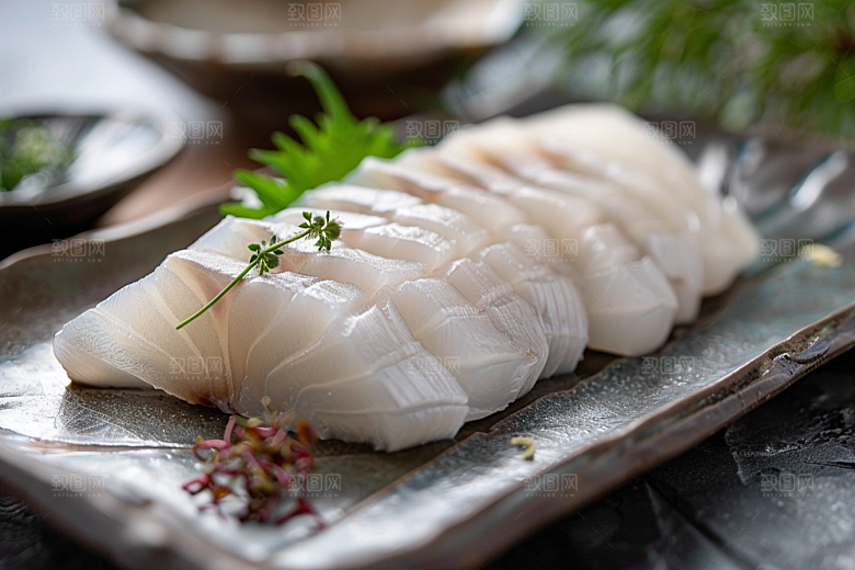 日料生鱼片冰箱鱼肉摄影图