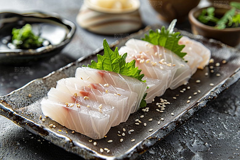 日料生鱼片美食食材摄影图