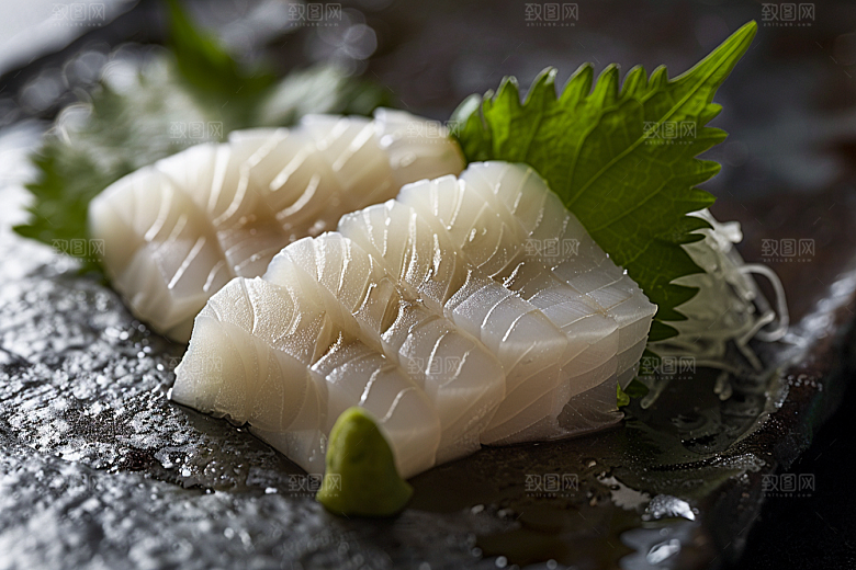 日料生鱼片冰箱刺身摄影图