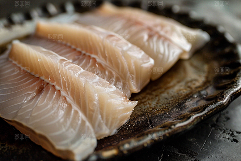 日料生鱼片鱼生冰箱摄影图