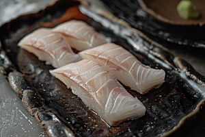 日料生鱼片鱼肉新鲜摄影图