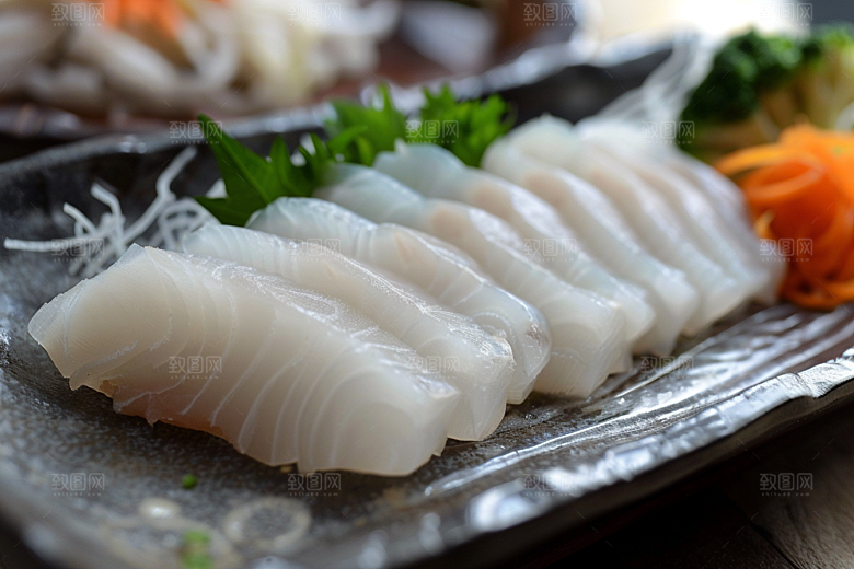 日料生鱼片鱼肉冰箱摄影图