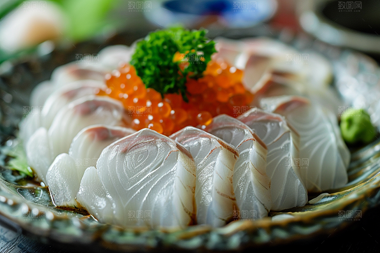 日料生鱼片鱼肉新鲜摄影图
