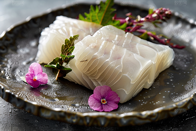日料生鱼片美食刺身摄影图