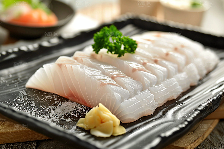 日料生鱼片鱼肉高清摄影图