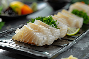 日料生鱼片鱼肉食材摄影图
