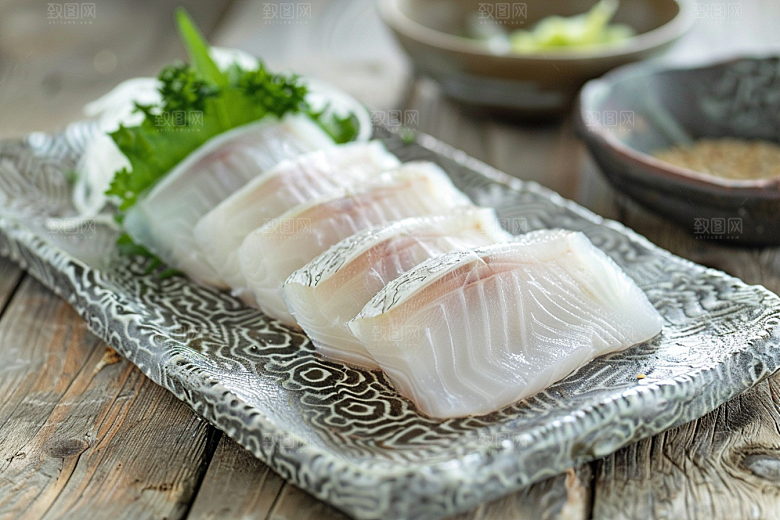 日料生鱼片食材海鲜摄影图