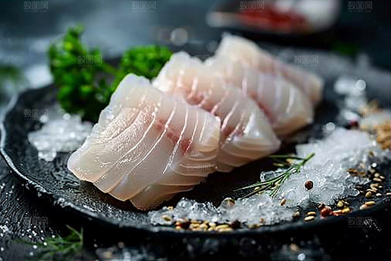 日料生鱼片新鲜美食摄影图