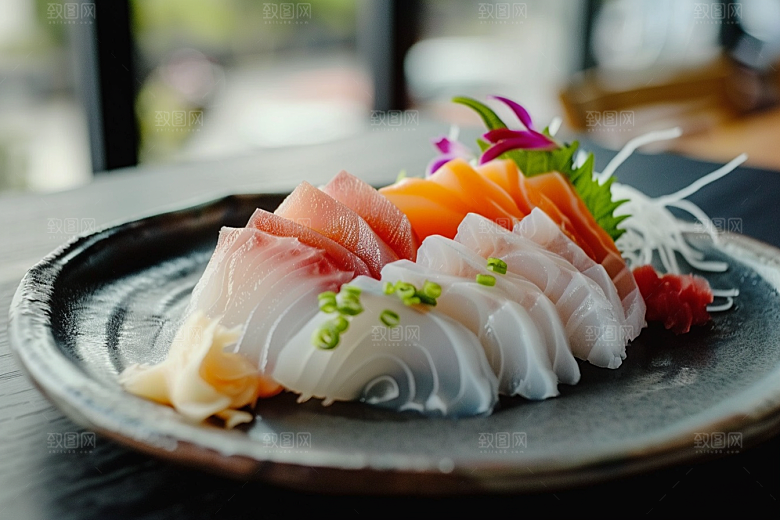 日料生鱼片美味刺身摄影图