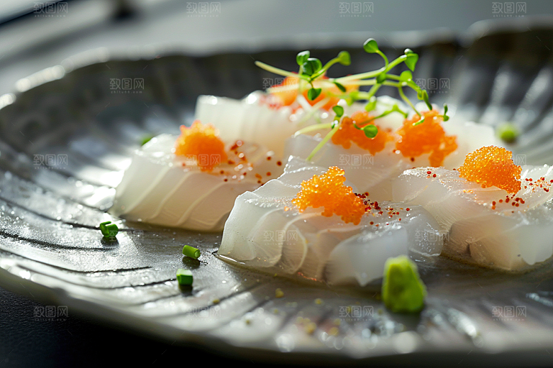 日料生鱼片美食新鲜摄影图