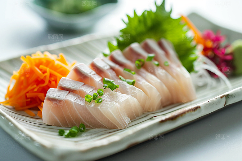 日料生鱼片冰箱食材摄影图